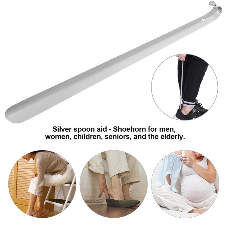 Long Stainless Steel Shoe Horn, 16.1 Inch Heavy Duty Stainless