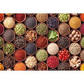 Schatzmix Spices in Bowls Metal Sign 20 x 30 cm Decorative Tin Sign Tin Sign Sheet Metal Multi-Coloured 20 x 30 cm
