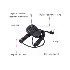 Walkie Talkie Speaker Mic for Baofeng Radios BF-F8HP BF-F9 UV-82 UV-82HP UV-82C UV-5R UV-5R5 UV-5RA UV-5RE UV-5X3