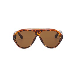 Long Keeper Trendy Oversized Sunglasses for Men and Women Oval Pilot Glasses Retro Oval Sunglasses UV400, Leopard Brown