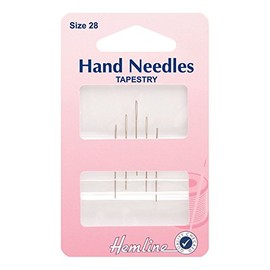Tapestry Needles: Size 28, Supplied by Downton Fabrics and Crafts.