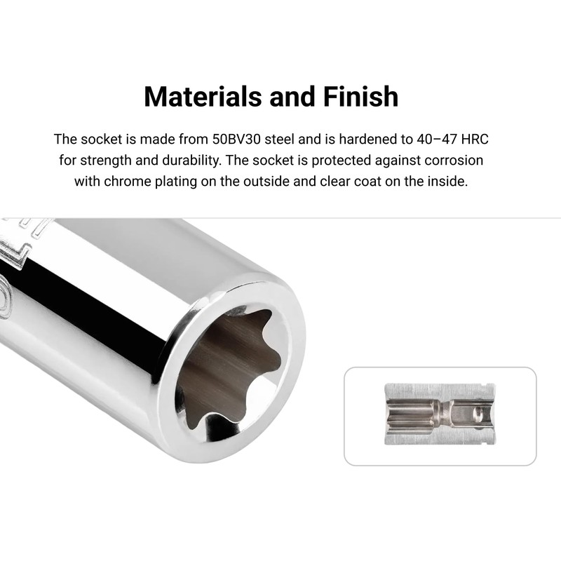 TEKTON 1/4 Inch Drive External Star Socket Set with Rail,