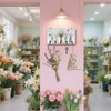 DELORIGIN Wildflowers Vases Key Holder Wall Mounted Display Wooden Key