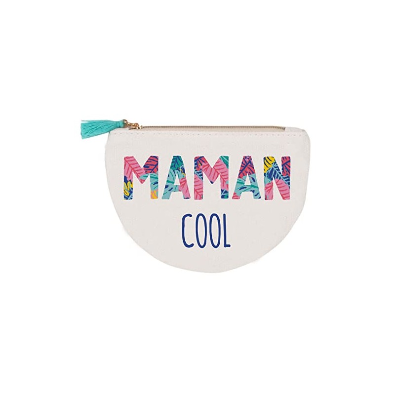 Draeger Paris Maman Cool 100% Cotton Zip Wallet with Pompom