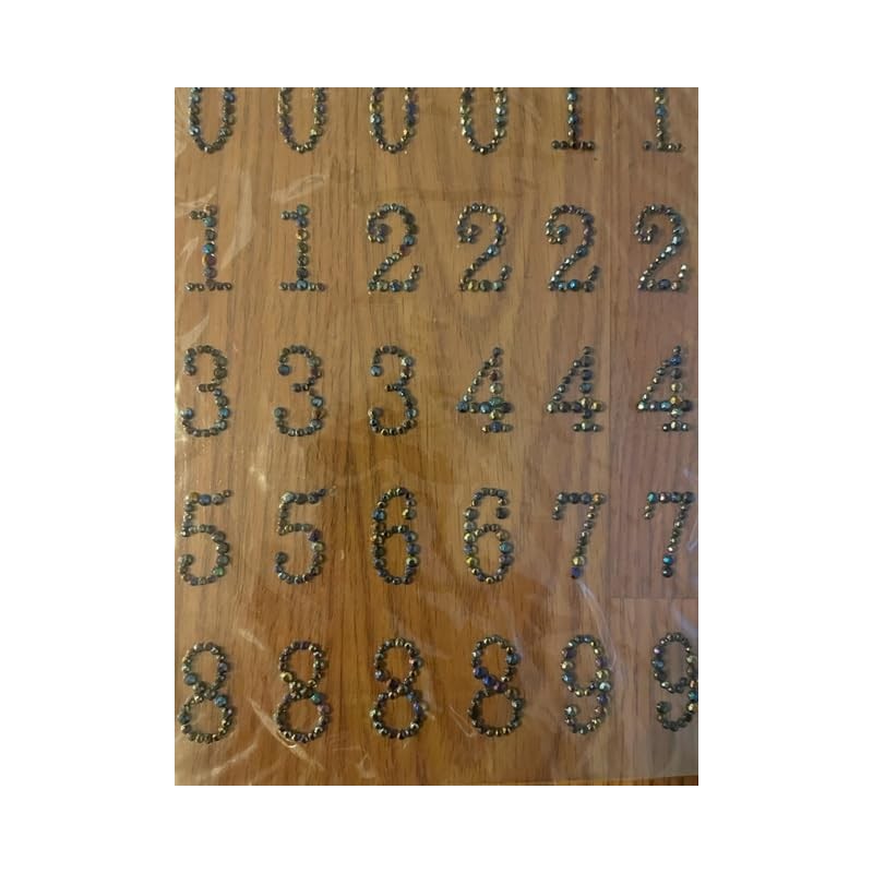 CraftbuddyUS 30pcs Self Adhesive AB Black Crystal Diamante Rhinestone Numbers