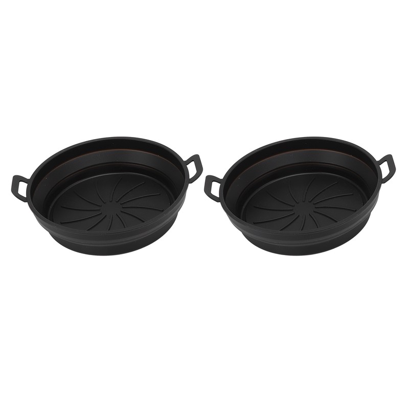 2 PCS Fryer Silicone Baskets with Handle 7.5inch Round Silicone