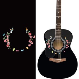 PLIGREAT 2 Pack Guitar Fret Markers Guitar Neck Fretboard Stickers Removable Flower Birds Decal DIY Guitars Decor Gifts for Bands Electric Bass Acoustic Guitars Players String Instrument Decoration