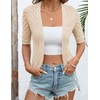 LOMON Womens Summer Cardigan Short Sleeve Cropped Open Front Shrug