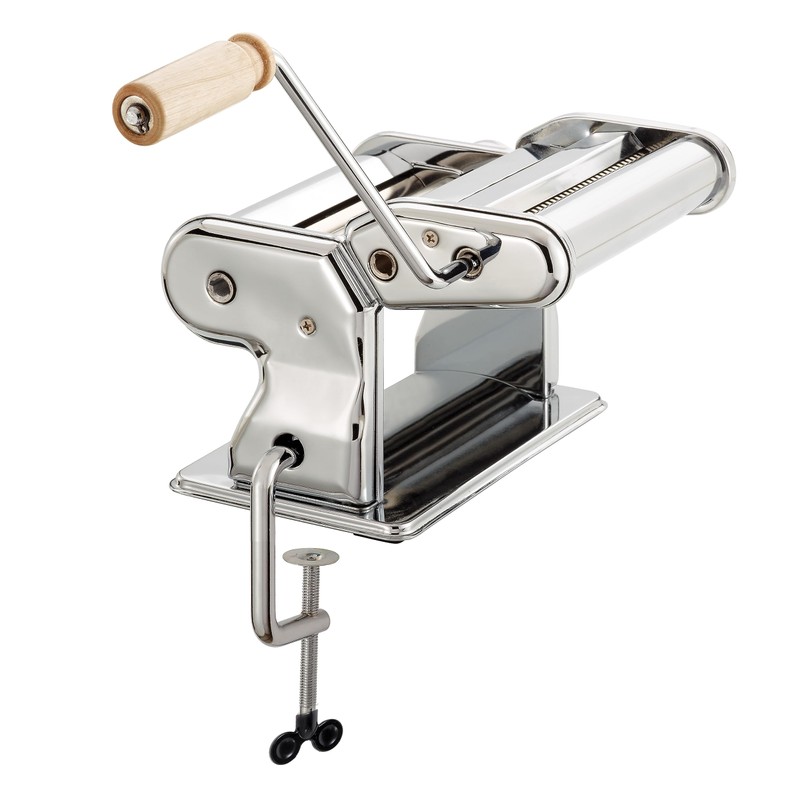 Fante’s Double Cutter Classic Pasta Maker, Hand-Crank Noodle Press with