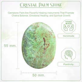ZAICUS 50mm Green Opal Large Oval Palm Stone 900+ Carats Pocket Massage Worry Stones for Natural Body Chakra Balancing Reiki Healing Stones and Crystal Grid Healing Massage Spa Energy Crystals