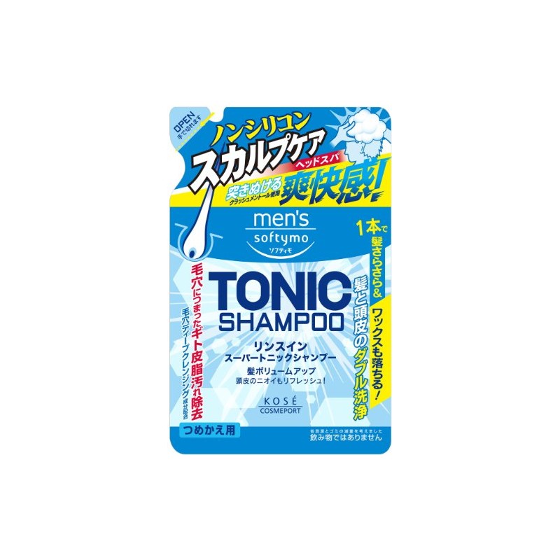 KOSE コーセー メンズ ソフティモ リンスイン スーパートニックシャンプー つめかえ 400ml