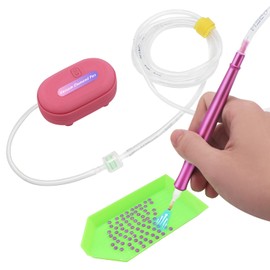 Sthmeyue Electric Diamond Painting Pen Kit – 3-Speed Cordless USB Rechargeable, No Wax Needed, Aluminum Grip, Filter, Anti-Vibration Pads, 2M Hose & Cable Tie (Pink)