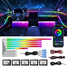 WEBUPAR Dreamcolor Acrylic Interior Lights, 10 in 1 LED Strip Lights with APP Control and 213 Color Modes, Car Accessories Decorative Lights, Neon Ambient Lighting Kits