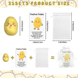 35 Sets Employee Appreciation Gifts Bulk, Positive Resin Potato Teachers Appreciation Gifts with Greeting Cards Staff Team Thank You Gift for Teachers Coworkers Students with Bags