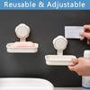 2Pcs Plastic Suction Soap Dish, 3-in-1 Bathroom Set Soap Dish,