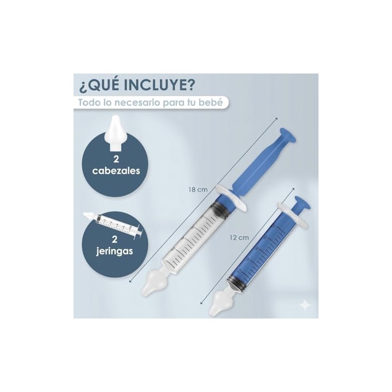 2 Enjuagues nasales para bebés en color azul. 2 PACK!