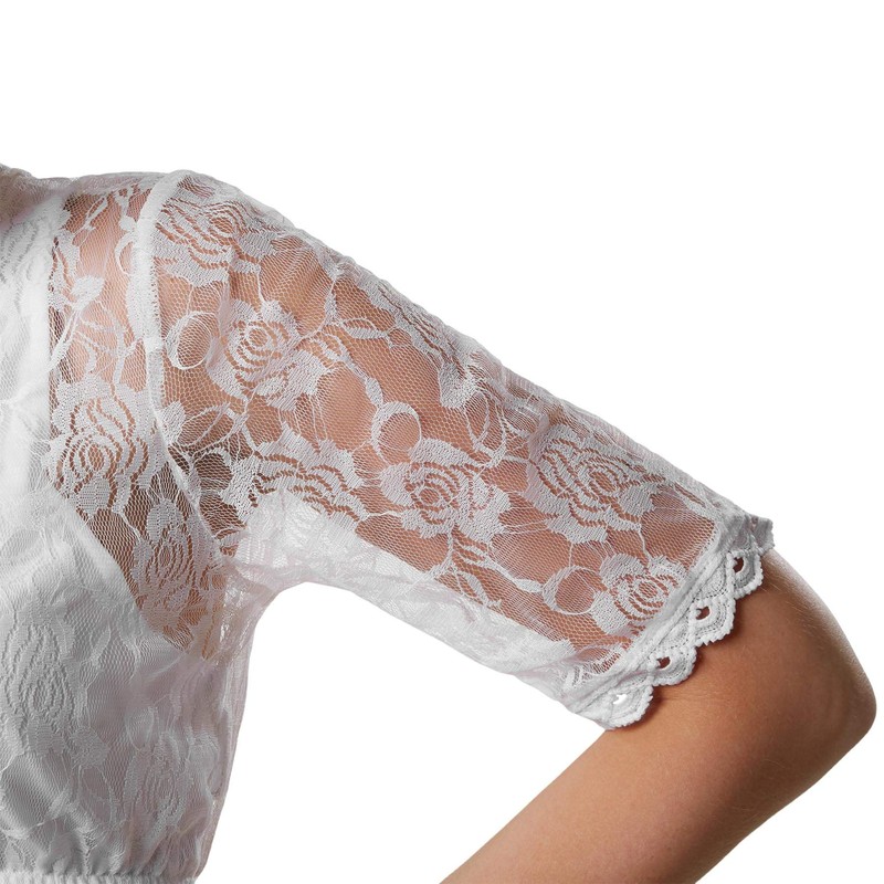 dressforfun 900595 Elegant Dirndl Blouse, Sleeves Made of Lace with