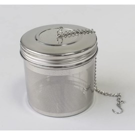 Infusor de bola de té grande para té de hojas sueltas y bolas de especias para cocinar sopa, acero inoxidable 18/8 304, tapa roscada, gancho de cadena, bola de filtro de té de malla extrafina para hierbas, té helado