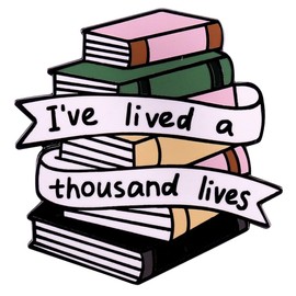 maiyixiang I've Lived a Thousand Lives Enamel Brooch Book-Themed Enamel Pin Cartoon Metal Badges Lapel Pin Brooch for Women Backpacks Clothing Bags Jackets