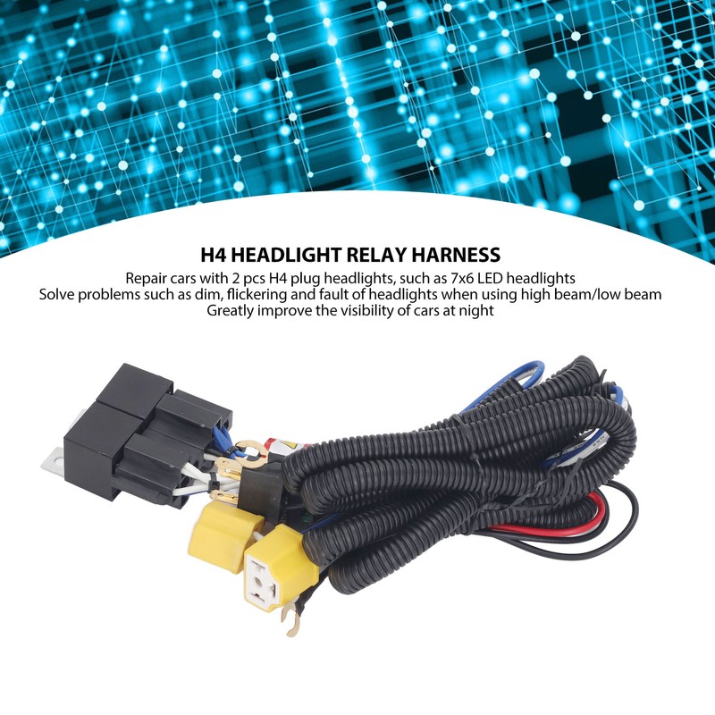 H4 Headlight Relay Harness High Temperature Resistant Ceramic Socket H6054