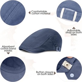 3 Pack Men's Newsboy Hat Ivy Cabbie Driving Hunting Flat Cap Black