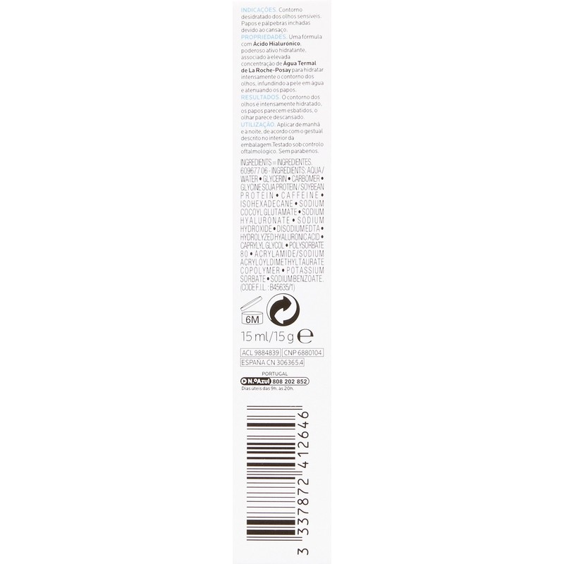 La Roche Posay Hydraphase Intense Hyaluronic Acid Eyes, Reduces Under
