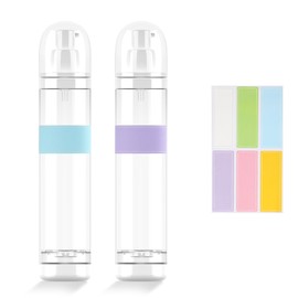 IOOROSE Airless Pump Bottle Refillable Travel Containers 50 ml/1.7 oz (Clear, 2 Pack)