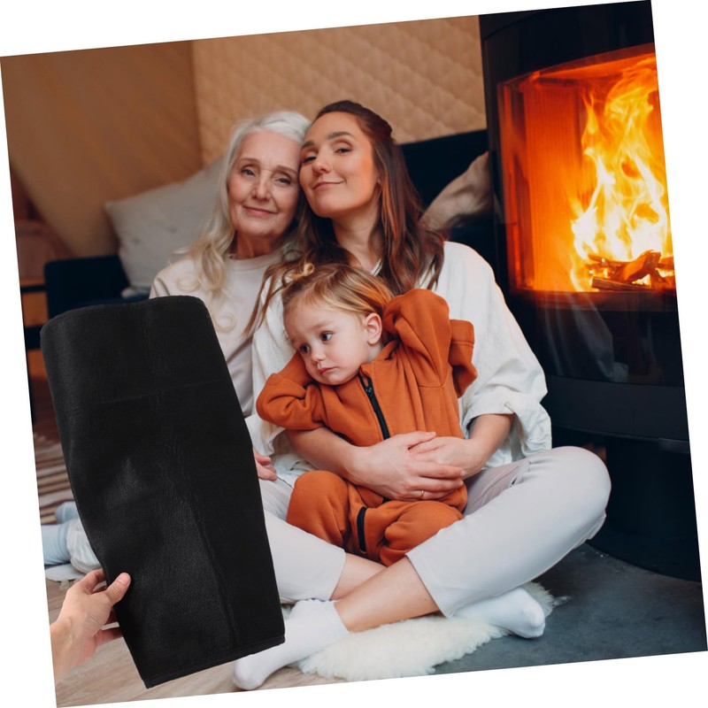 SUPVOX Fireproof Hearth Mat Semicircle Fireplace Rug Flame Retardant Floor