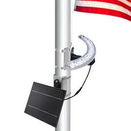 Flag Light Solar Powered,3 in 1 Brightest Led Flagpole Lights for 1-1.5" Flagpole - Can Be Placed in The Garden for Lighting - House Eaves Angled Small Flag Lighting (Black-2"-6" flagpole)