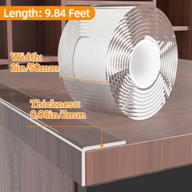 Clear Soft Corner Protectors for Furniture Strip,2 in x 9.84 FT,Sharp Edge & Table Bumper,Window Edge,Wall Protector, Soft Corner Guards Safe for Proof,Table Corner Protectors in Family
