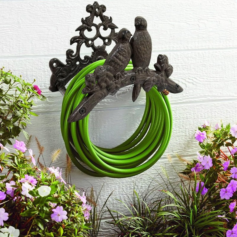 Garden Hose Holder Cast Iron Heavy Duty Water Hose Hanger,