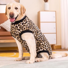 KUVEELA PET Large Dogs, Medium Dogs, Postoperative Clothes, Female, Male, Dogs, Post-surgery Clothes, Nursing Clothes, Pet Clothes, Elizabeth Collar, Contraception, Weaning, Wound Protection (Leopard