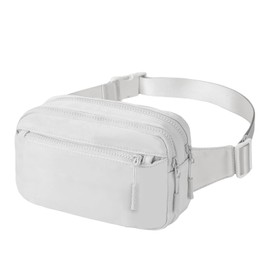 ASFWAGQ Bum Bag Women's Belt Bag Men Fashion Sports Waist Bags Small Shoulder Bag Women Chest Bag Canvas Crossbody Bag with Adjustable Strap, White, Fashion