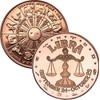 Jig Pro Shop Zodiac Sign Series 1 oz .999 Pure Copper Round/Challenge Coin (Libra)