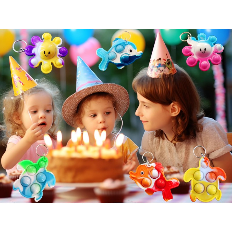 30 Packs Bulk Ocean Turtle Fish Octopus Mini pop Fidget