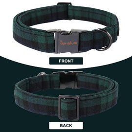 Unique style paws Dog Collar Pet Gift Adjustable Soft and Comfy Plaid Collars for Small Medium Large Dogs, Neck 13.5-22 inches
