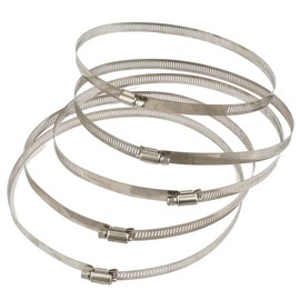 5 Pieces 20 cm / 200 mm Graduated Filter Stainless Steel Hoop Earrings Steel Hose Clips Duct Clips Adjustable Worm Drive Hose Clamp for Inline Pipe Fan Hydroponics Duct Hoop