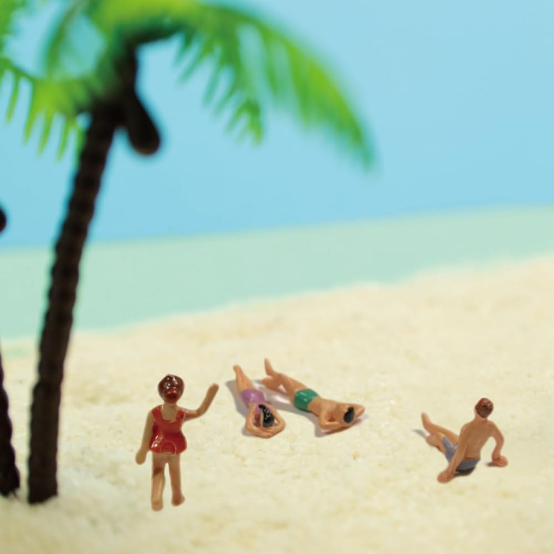 Miniature Diorama, 1/75, Beach & Beach Doll, Set of 30,