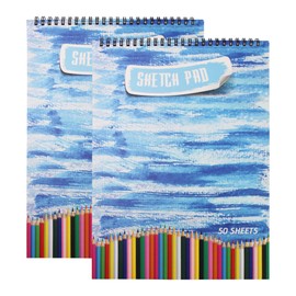 JinBai Sketch Book,2 Packs of Thickened Paper Design Art Sketch Book, 50 Pages 11.8 x 8.6 inches Art Sketch Drawing Paper for Kids, Adults, Students, Artists (Blue)