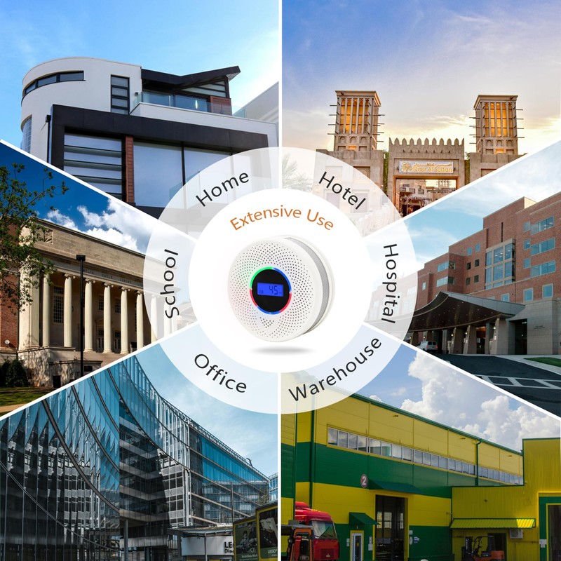 Kesymo 6Pack Upgraded Interlinked Smoke Carbon Monoxide Detector, Battery Powered&Wireless