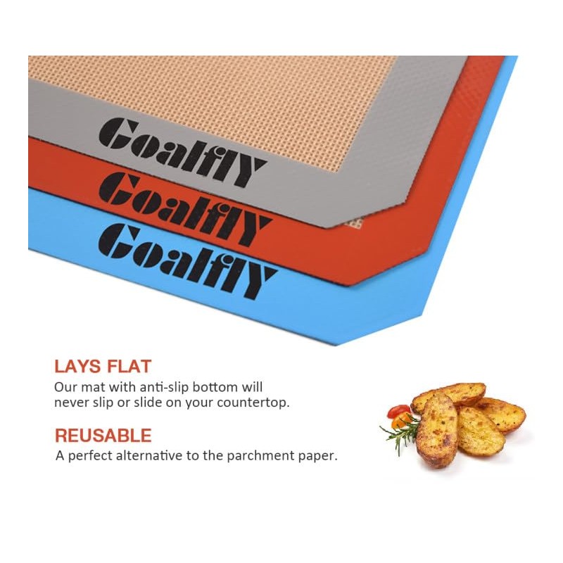 Goalfly Small Silicone Baking Mat Sheet (11.8 x 8.5 IN),