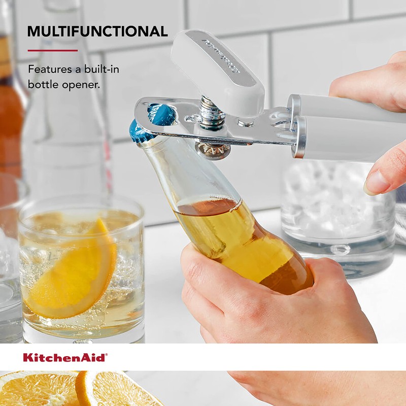 KitchenAid Classic Multifunction Can Opener/Bottle Opener, 8.34-Inch, White
