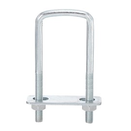 sourcing map Square U-Bolts, 6 Sets 40mm Inner Width 120mm Length M8 Zinc-Plated Carbon Steel U Clamp Bolt with Nuts and Plates, for Boat Trailer