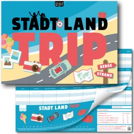 City Country River Car Trip Travel Game Holiday Quiz for the Back Seat The Game Pad A4 with 24 Holiday Categories as a Holiday Game for Travel, Car Trip, Camping for Children and Adults, 50 Sheets