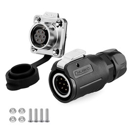 CNLINKO 7Pin Male Female Plug Socket Industrial Waterproof Power Connector, Quick Disconnect Power connectors 7pin led Strip Light Connector(7Pin)