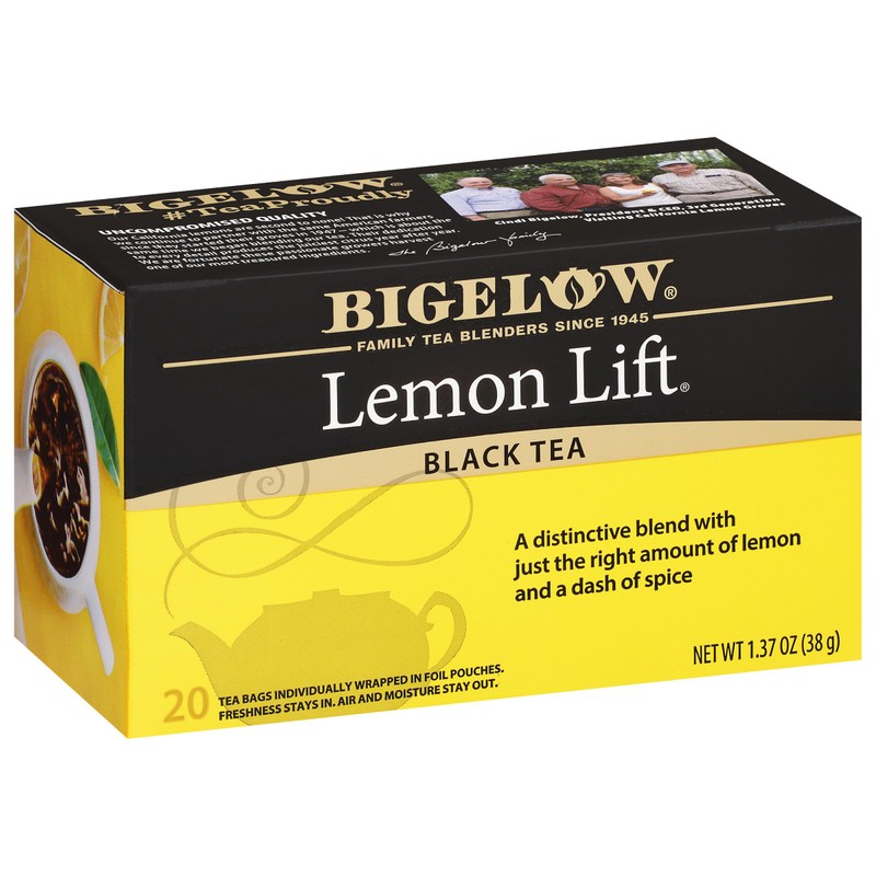 Bigelow Tea Lemon Lift Black Teabags Box, Caffeinated, 20 Count,