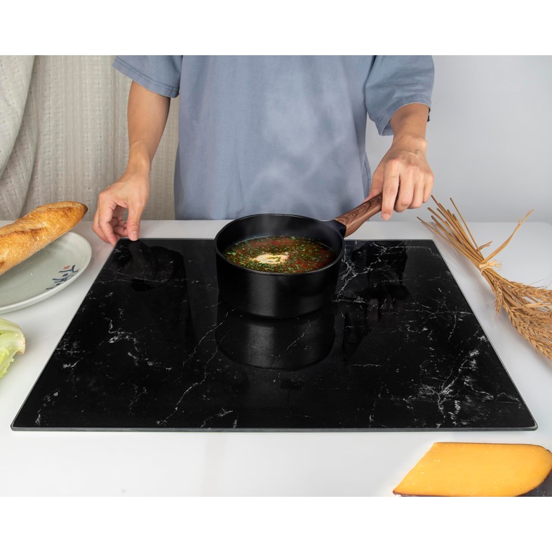 Kitchenville Glass Cutting Board 20”x16”: Tempered Glass Kitchen Counter Protector