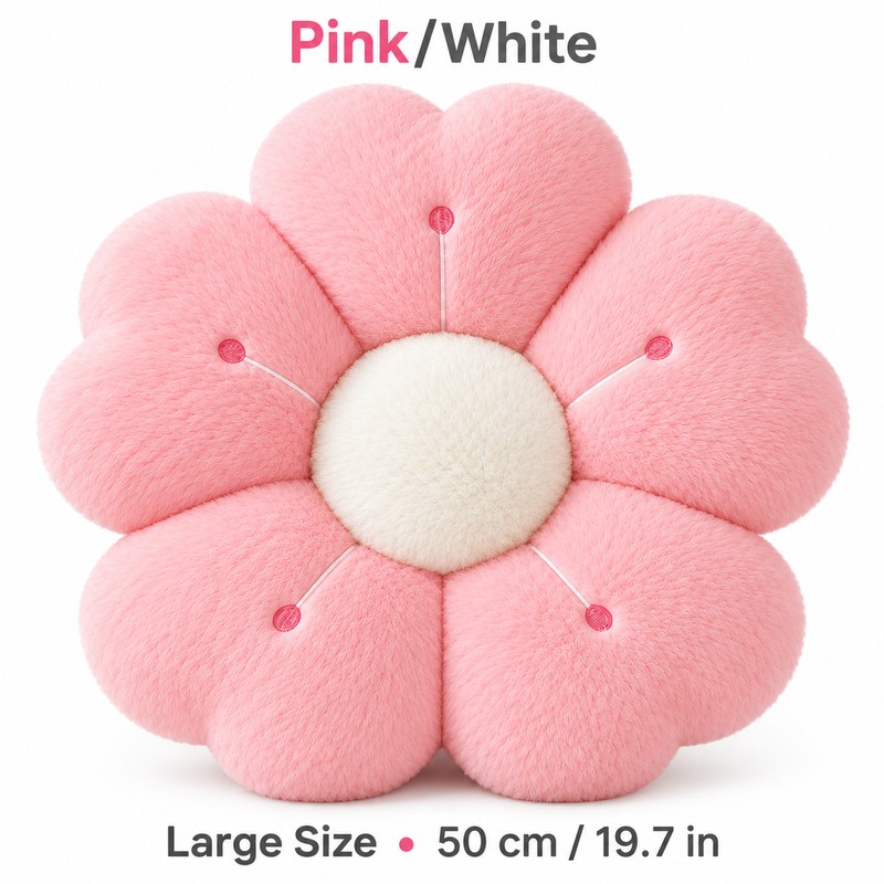 Soft Plush Daisy Flower Throw Pillow for Bed & Sofa