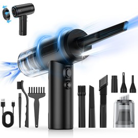 Compressed Air Duster, 3 in 1 Vacuum Cleaner & Cordless Air Blower & Inflat, 3 Gear Adjustable 100,000 RPM Wireless Handheld Vacuum with LED Light/High Power