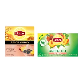 Lipton Peach Green Tea, & Peach Black Tea 20CT (1ea) (Variety Pack)